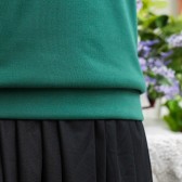 大尺碼M圖接袖棉質上衣(綠色)
