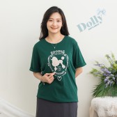 大尺碼貴賓狗袖反折T恤(綠色)